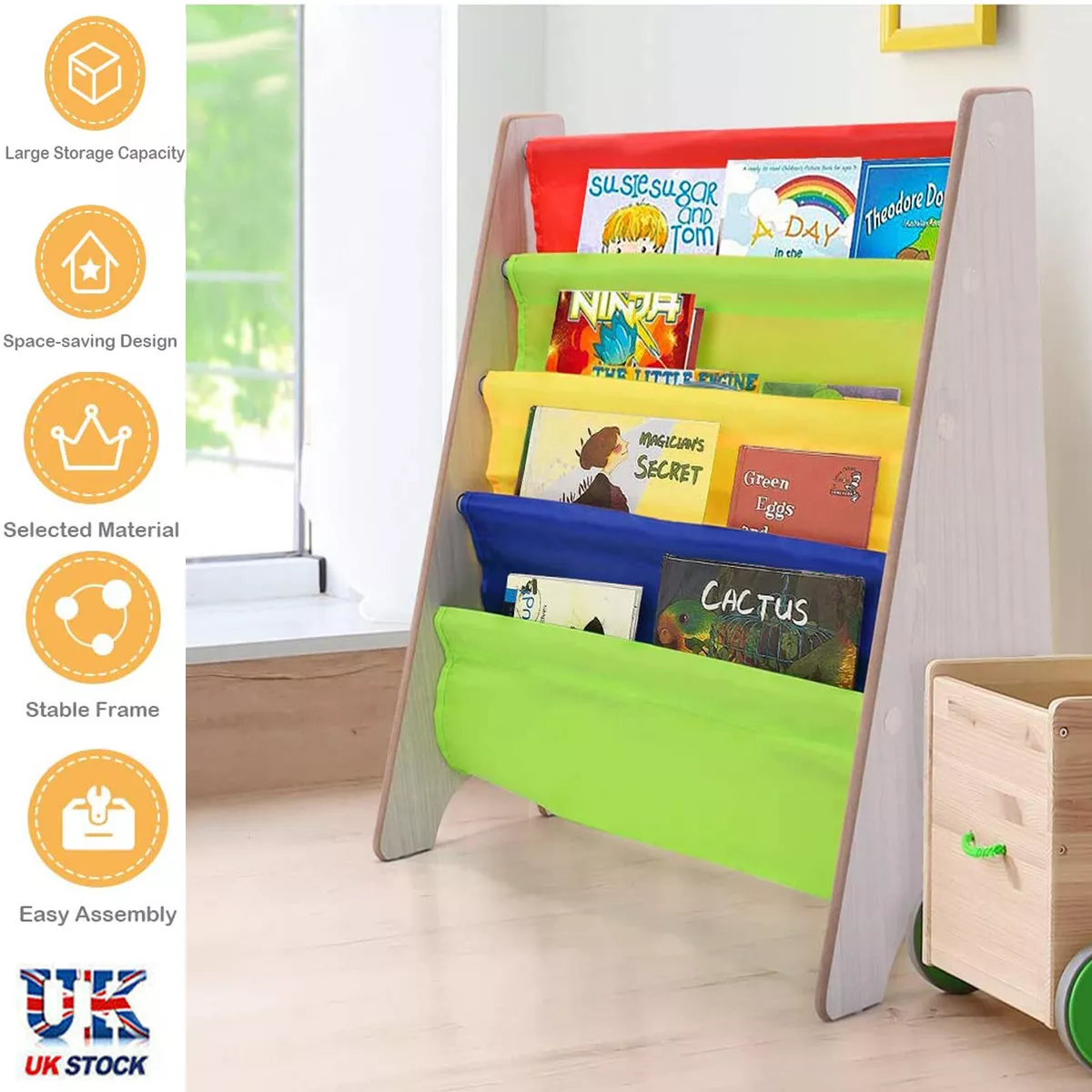 Sling bookshelf best sale with storage