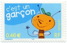 timbre France neuf 2002 "c'est un garçon" y&t 3464