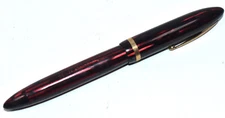 Vintage Sheaffer Pen Co Maroon Burgundy Red Fountain Pen Feather Touch 5 Nib