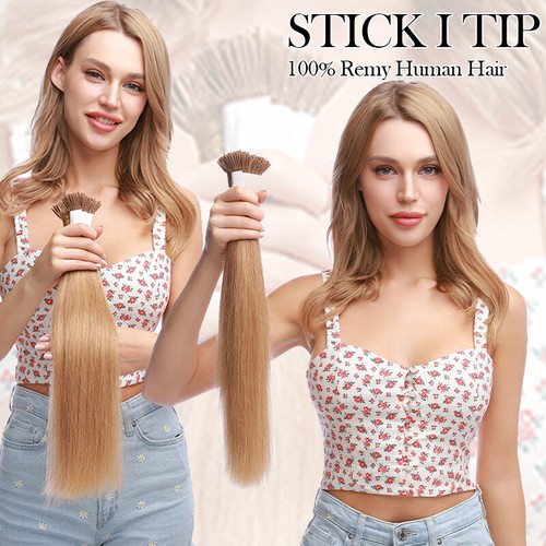 CLARENCE 200S I Tip Stick 100% Remy Human Hair Extensions Pre Bonded Honey Brown - Picture 11 of 35