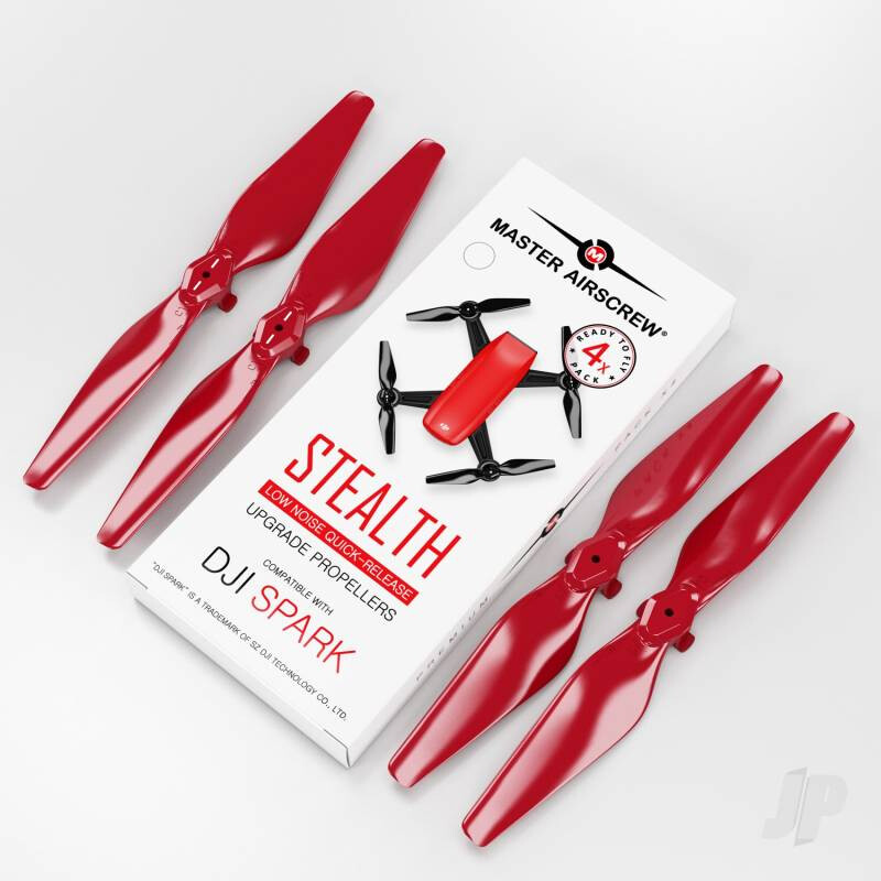 Master Airscrew STEALTH Propeller Props Set Red DJI Spark Drone