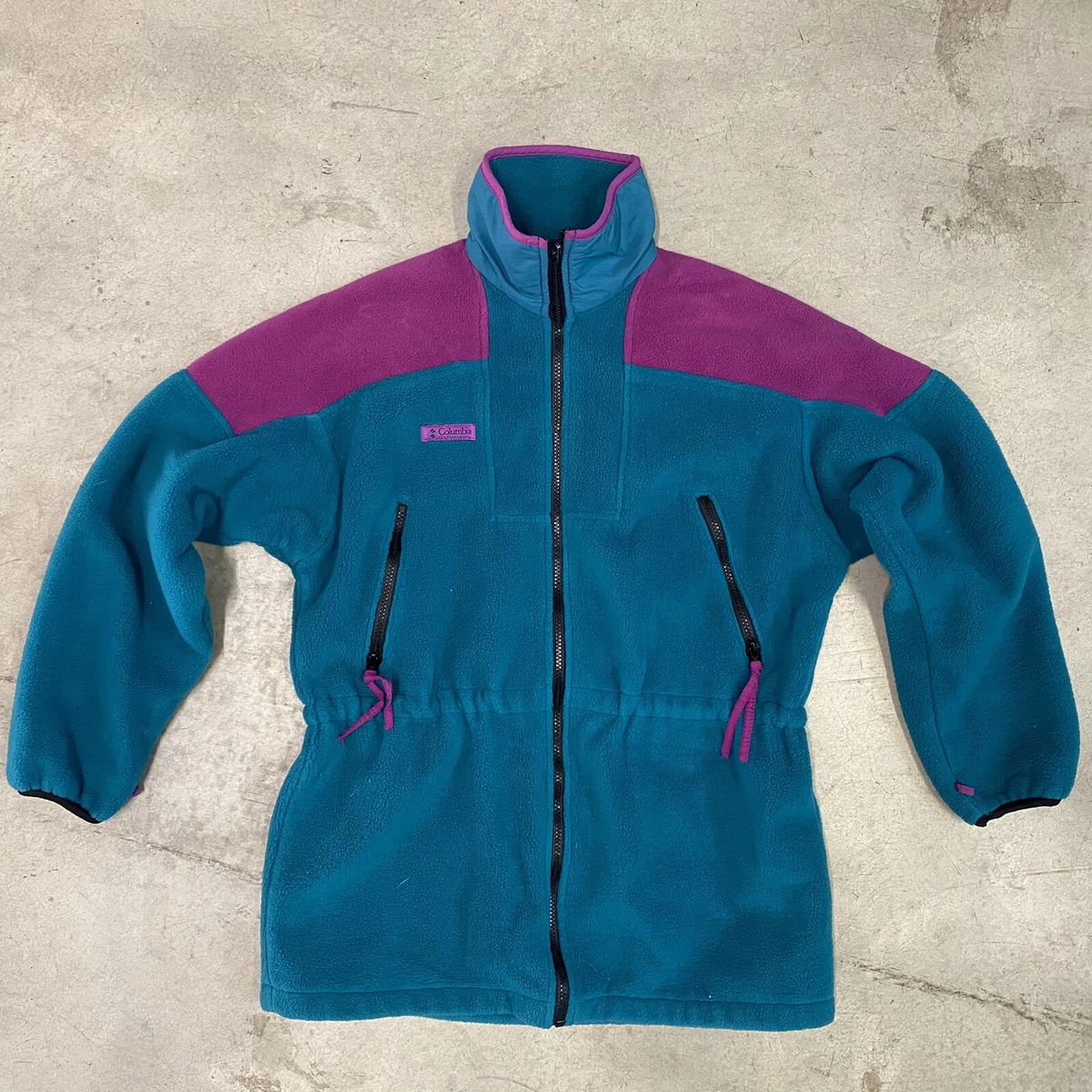 VINTAGE 90s COLUMBIA FLEECE JACKET PURPLE MADE IN USA NIGEL EBTEK