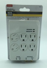 Master Electrician CT-044FTX Surge Tap 6 Outlet, Phone,  Cable 1200 Joules,