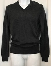 Tom Ford Men  s Pullover Charcoal V-Neck Thin Cashmere /silk Sweater Size 46/SMl