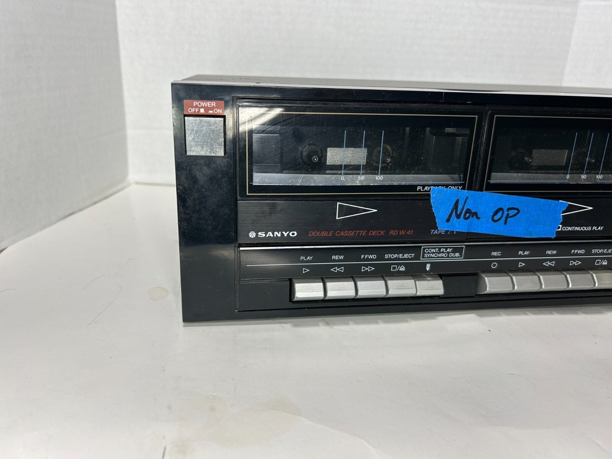 Sanyo RD-W41 Dual Double Cassette Deck, Black - Vintage Dobly