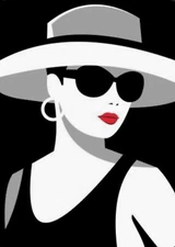 Painting WOMAN  WITH HAT Hand painted art canvas 16”X20 Acrylic painting