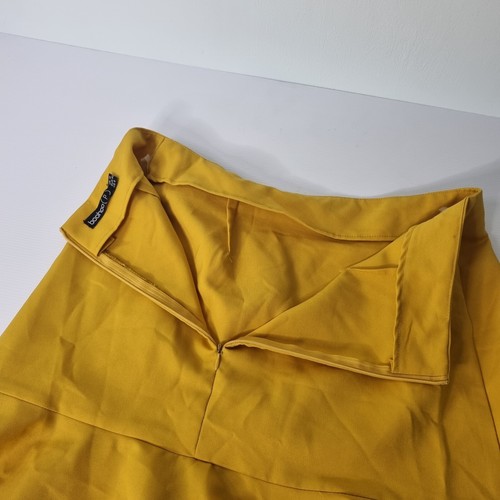 BooHoo Size UK 12 Petite Range Yellow Ruffle Front Tie Mini Skirt - Picture 5 of 8