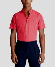 Polo Ralph Lauren STARBOARD RED Garment-Dyed Oxford Shirt Men's SZ S Navy Pony