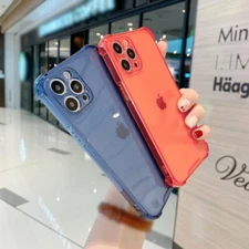 For iPhone 16 15 14 13 12 PRO MAX 11 Xs Fluorescent Bumper Clear Soft Case Cover