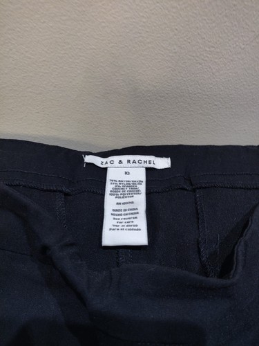 ZAC & RACHEL Pantalone donna nero in rayon elasticizzato pull on, taglia 10 - Foto 3 di 5