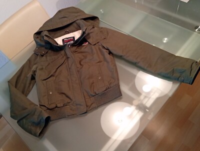 Hollister Jacke Allweather Winterjacke Gr M Outdoorjacke Blouson Grün Oliv