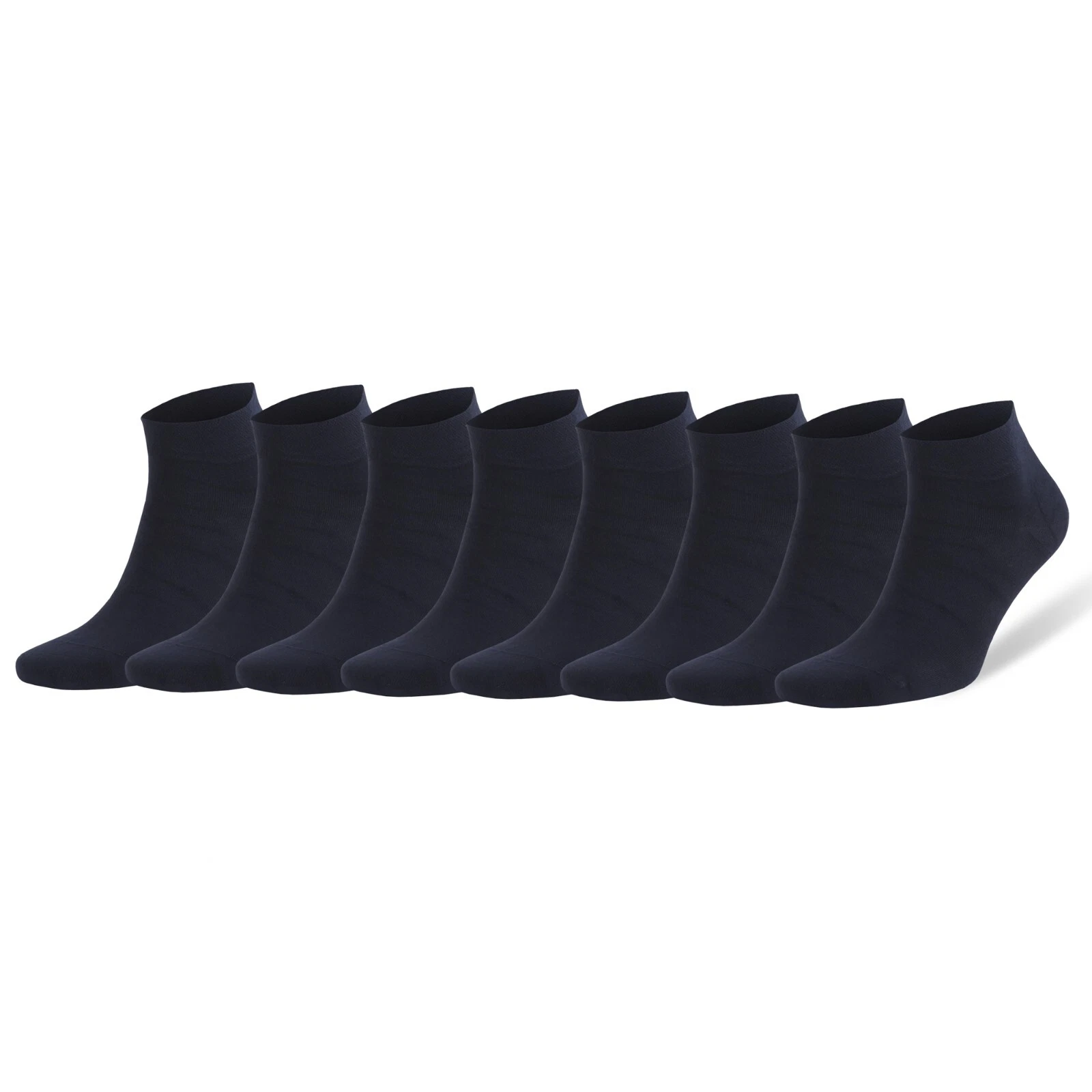 Navy Blue Low Cut Ankle Socks for Men Bamboo 8 Pairs with Gift Box