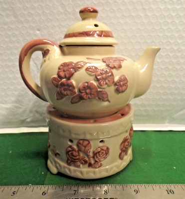 Teapot Oil Warmer Fragrant Diffuser Wax Burner Candle Holder Home Decor Lamp