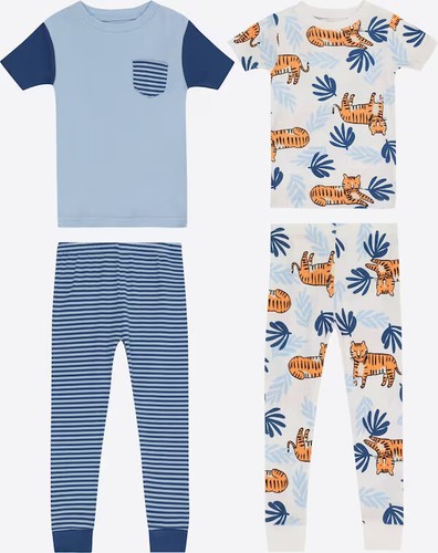 New Toddler Boys Carter's 4-Piece Tiger Palm Trees Pajama Set 3 4 5 - 第 1/5 張圖片