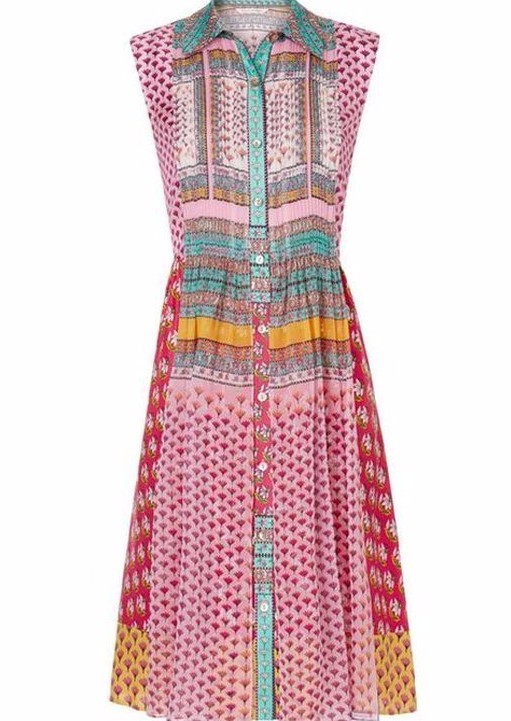 NWT Diane von Furstenberg Nieves Pink Zen Scarf A-Line Dress