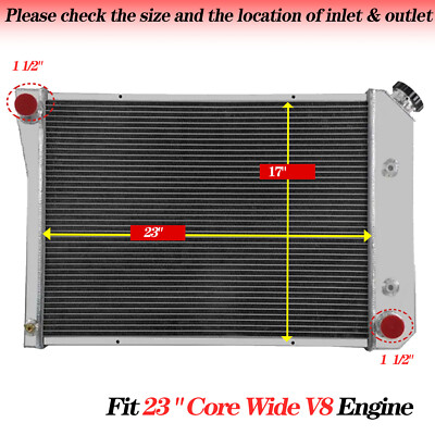 4-Row Aluminum Radiator FIT 73 74 Chevy Nova Pontiac Ventura Buick Apollo DPI412