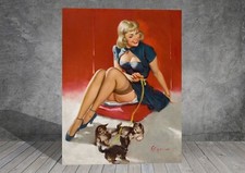 Gil Elvgren Woman cat Vintage Pin Up Girl CANVAS ART PRINT POSTER 1631