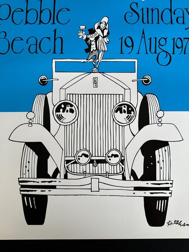 1979 Pebble Beach Concours Poster Blackhawk Ed. 18x24 Rolls-Royce Hank Ketcham - Picture 2 of 4