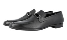 PRADA Saffiano Leather Logo Loafer Dress Shoes 2DC135 - Black -  US 12 EU 45