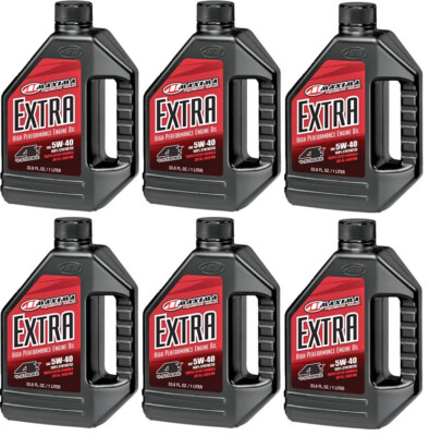 6 1L Bottles Maxima Extra 5W-40 Full Synthetic Motorcycle ATV Engine Oil