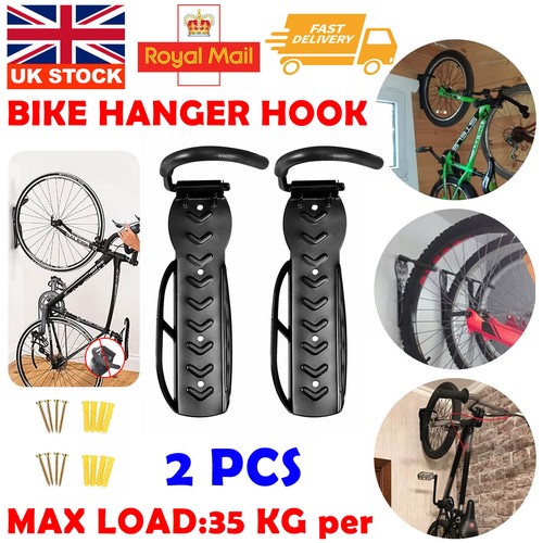 2x Bike Rack Hook Storage Steel Mounted Wall Hanger Hanging Stand