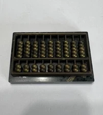 Vintage Mini Brass Abacus with Green Marble Base