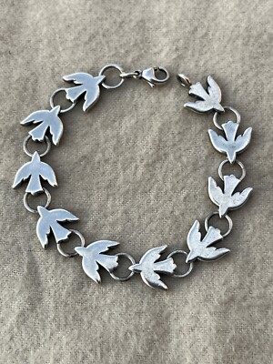JAMES AVERY RETIRED LINKED DOVES HOLY SPIRIT BIRDS BRACELET 7