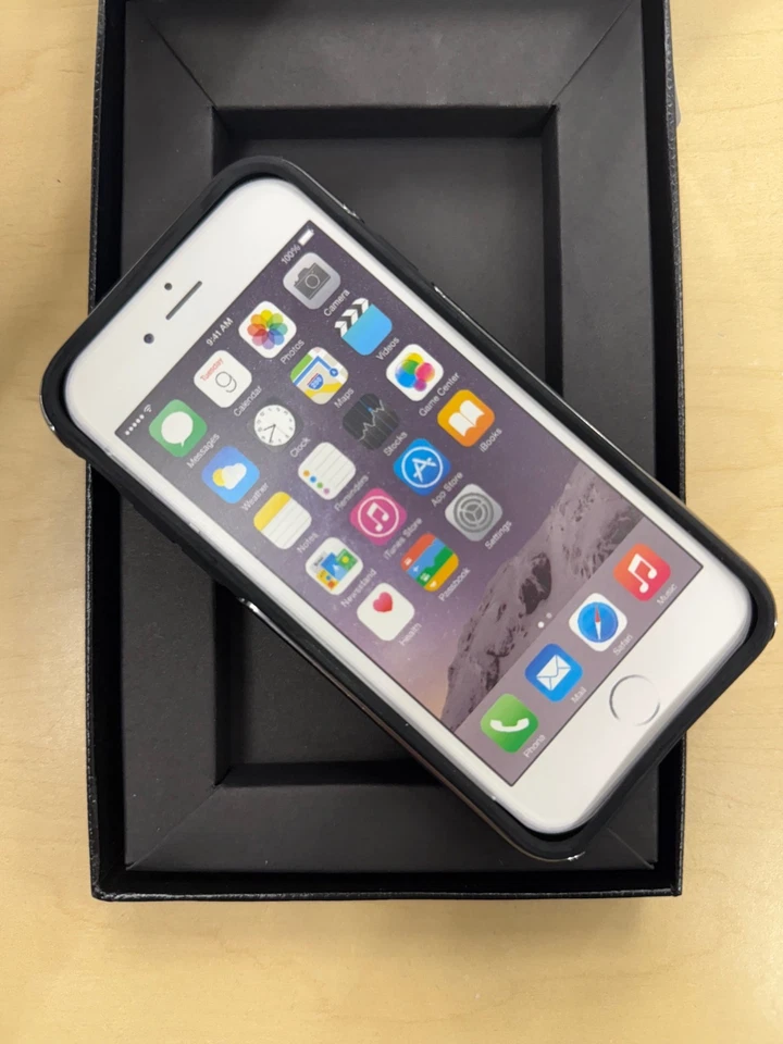 Funda Cartera Delgada Leche Y Miel para Apple iPhone 6/6S - Cuero Negro Foto 3 de 4