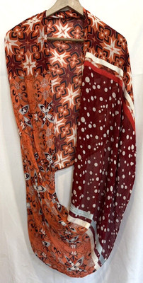 NWT Anthropologie Loop Infinity Scarf Adair Red Rouge Moroccan Colorblock Boho