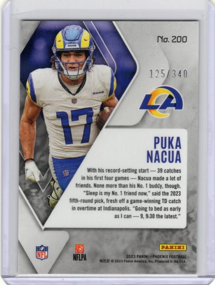 2023 Panini Phoenix Fire Burst #200 Puka Nacua RC 125/340 - Image 2 of 2