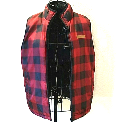 BUFFALO DAVID BITTON Kids Reversible Vest Boys L Sherpa Fleece Buffalo Plaid - Picture 5 of 9