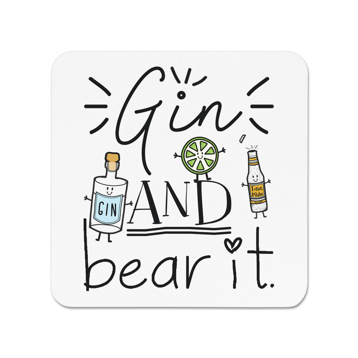 Gin And Bear It Fridge Magnet - Funny Grin Joke