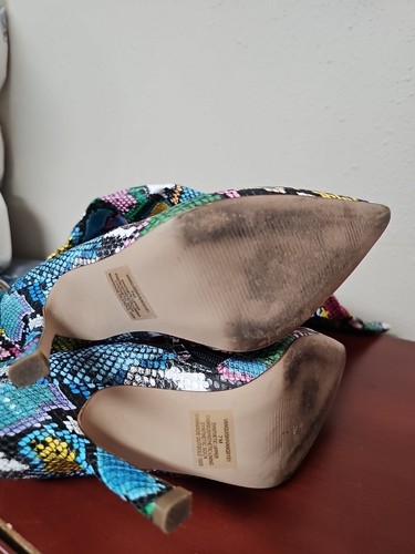 STEVE MADDEN Women's Vanquish Boots Over The Knit Faux Leather Multicolor.Size 7 - Picture 9 of 12