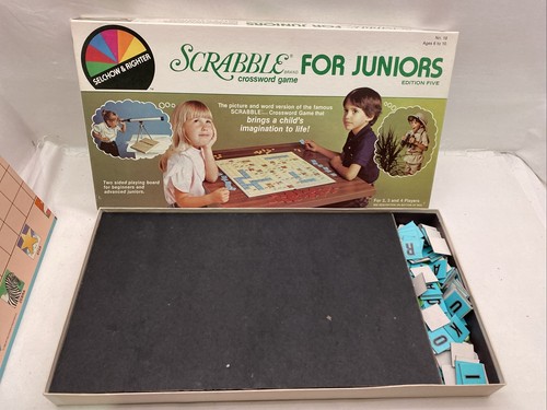 Scrabble For Juniors Crossword 1982 Version Selchow & Righter - Picture 2 of 7