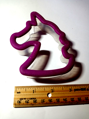 NEW Unicorn Comfort Grip Plastic 3"×4" Cookie Cutter Purple - Picture 2 of 3