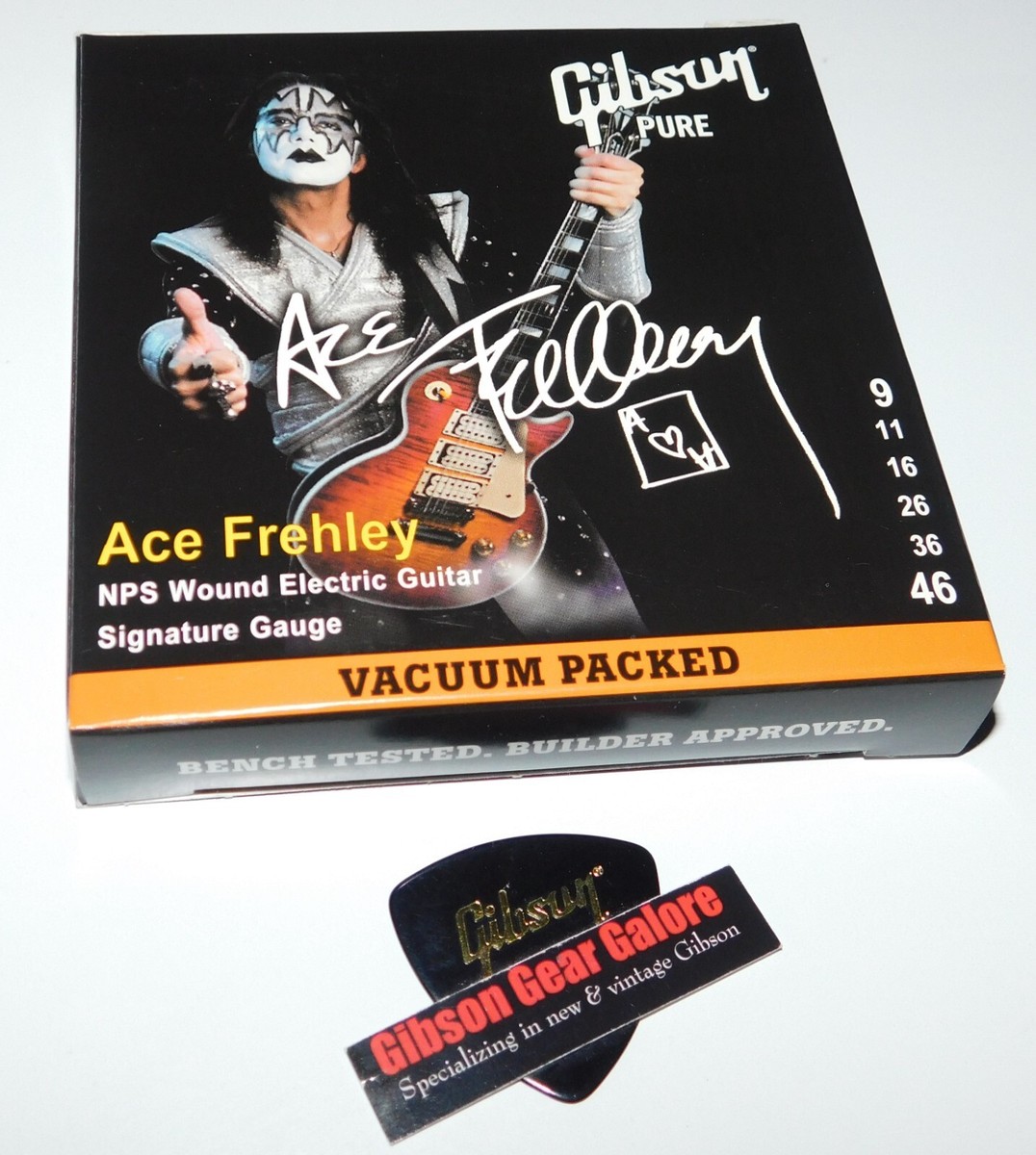 Gibson Ace Frehley Guitar Strings 9/46 NPS Wound Signature Gauge