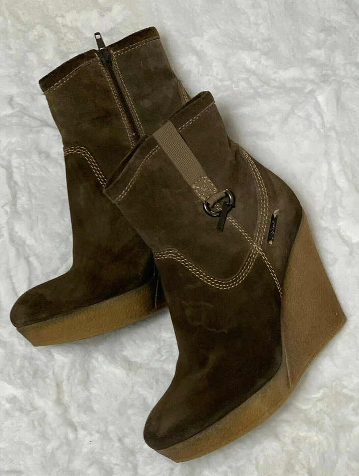 Diesel Jessy 女式踝厚底楔形靴,尺寸 7 EU 38 — 第 4/4 张图片