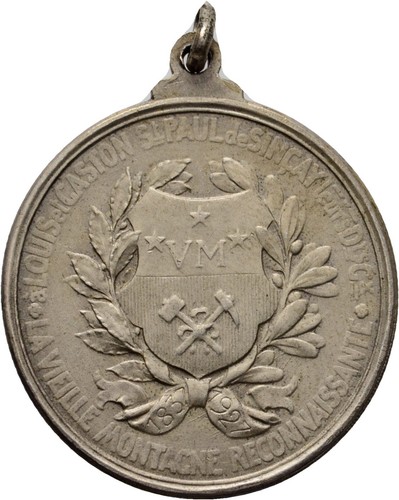 Medaille Silber Montagne Bergbau 30 mm/ 11,1 g Original Münze #FCU47 - Bild 2 von 2