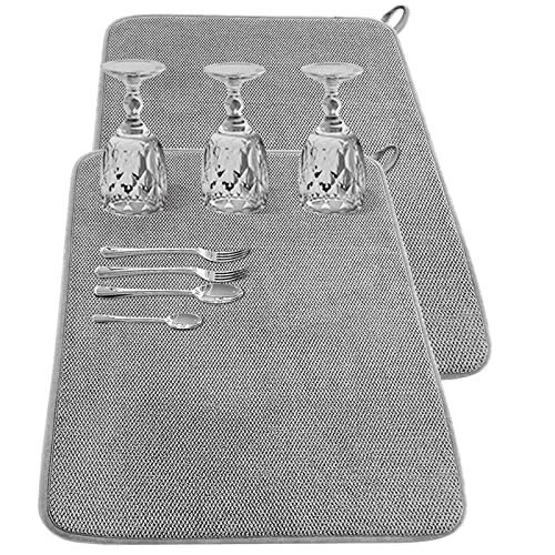 2Pack Large Dish Drying Mat for Kitchen Counter,24 x 17 Inch Fishscale - Picture 1 of 7