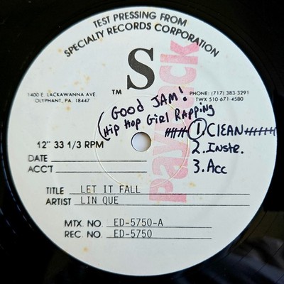 1995 - LIN QUE - LET IT FALL / PAR LEY - EASTWEST RECORDS TEST PRESSING MC LYTE