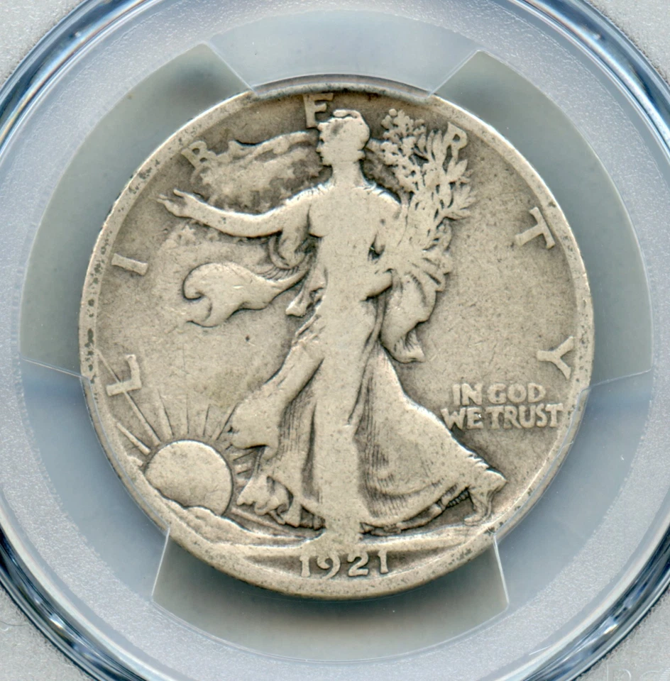 1921 S Liberty Walking Silver Half Dollar PCGS VG 8 - Image 3 of 4