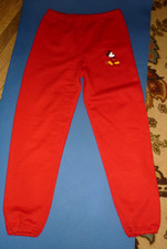 JERZEES RED SWEATPANTS MICKEY MOUSE USA MADE SMALL 80's NICE