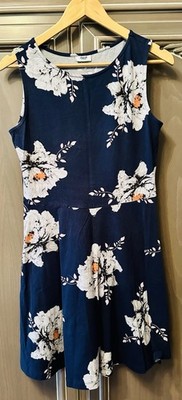 Beach Time Sommer Jersey Mini Kleid M 38/40 Blau floral