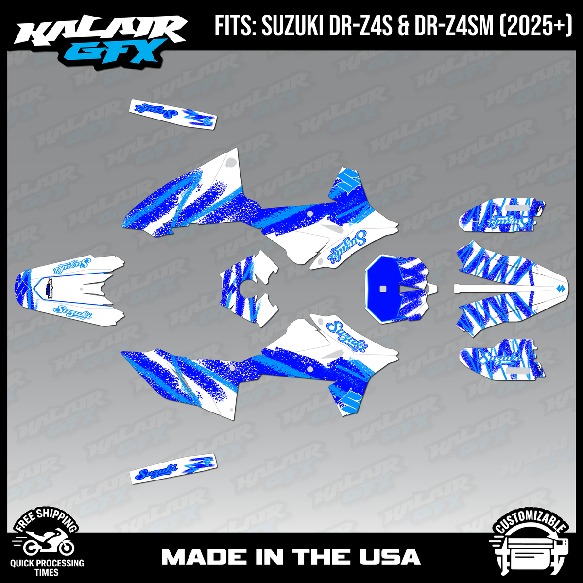 Graphics Kit for Suzuki DR-Z4S DR-Z4SM DRZ4SM 2025 2026 Whiplash