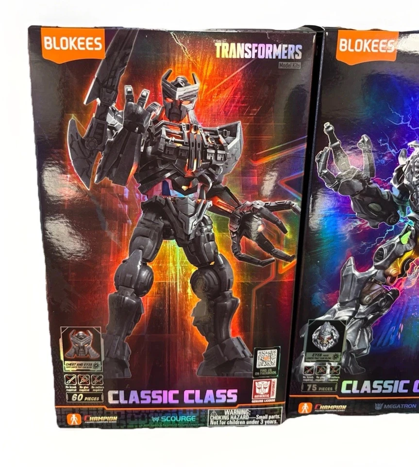 2 figuras de la película Blokees Transformers Classic Class Megatron & Scourge 2007 Foto 3 de 3