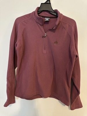 Nike ACG Women s Purple Solid Fleece 1/4 Zip Mock Neck Pullover Sweatshirt L