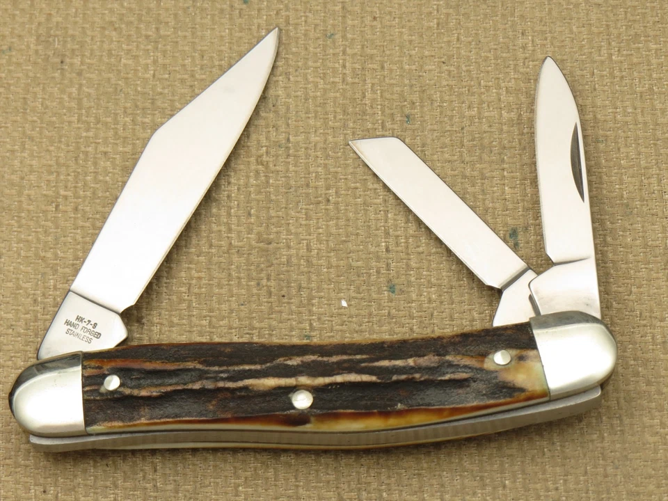 Cuchillo Whittler vintage años 90 JA HENCKELS ALEMANIA asas de ciervo acero inoxidable Foto 3 de 4