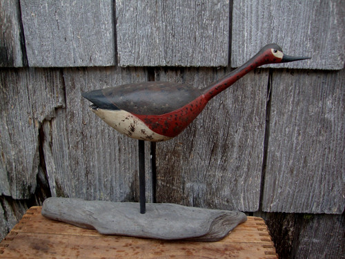 MINIATURE REACHING ROOTHEAD DOWITCHER OBX CAROLINA SHOREBIRD DECOY