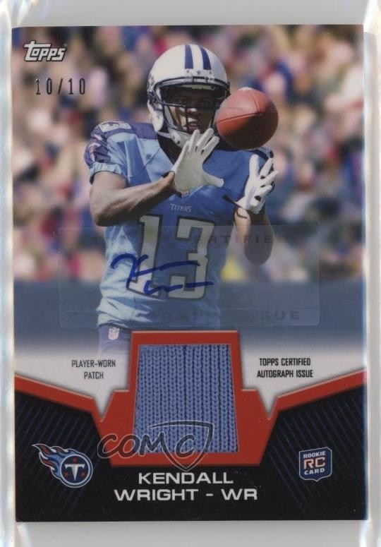 2012 Topps Rookie Patch 10/10 Kendall Wright #RAP-KW RPA Patch Auto RC 16q7