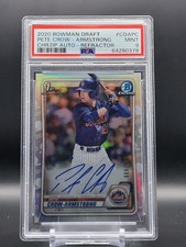 PETE CROW-ARMSTRONG 2020 BOWMAN DRAFT CHROME DRAFT PICKS RC AUTO /499 PSA 9 ⚾🔥